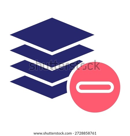 Hide Layer Icon Color Fill Style Vector Illustration