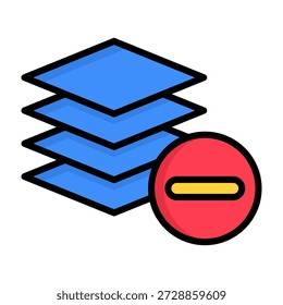 Ocultar ícone de camada Ilustração de vetor de estilo de cor linear