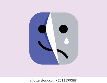 Hide pain sad face emoji illustration