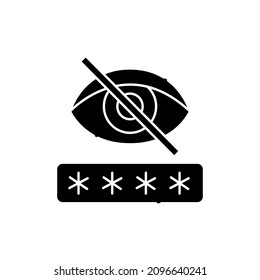 Hide password color line icon. Isolated vector element. Outline pictogram for web page, mobile app, promo
