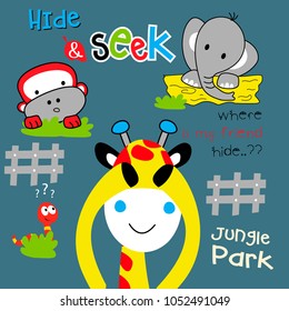 hide and seek cartoon vector