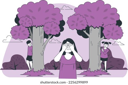 Hide and seek game illustration vector