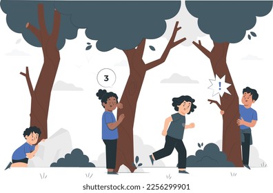 Hide and seek game illustration vector