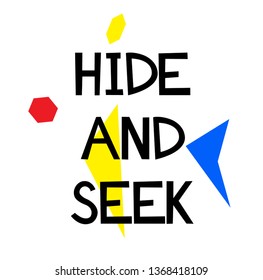 HIDE AND SEEK stamp on white