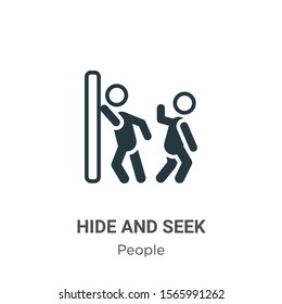 Hide and seek vector icon on white background. Flat vector hide and seek icon symbol sign from modern people collection for mobile concept and web apps design.