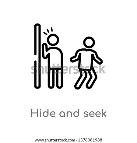 hide and seek vector line icon. Simple element illustration. hide and seek outline icon from people concept. Can be used for web and mobile