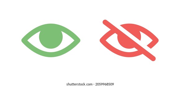 Hide, show symbol vector illustration. Eye icon set.