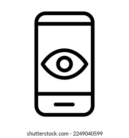 Hide smartphone icon line isolated on white background. Black flat thin icon on modern outline style. Linear symbol and editable stroke. Simple and pixel perfect stroke vector illustration.