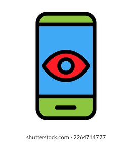 Hide smartphone icon line isolated on white background. Black flat thin icon on modern outline style. Linear symbol and editable stroke. Simple and pixel perfect stroke vector illustration.