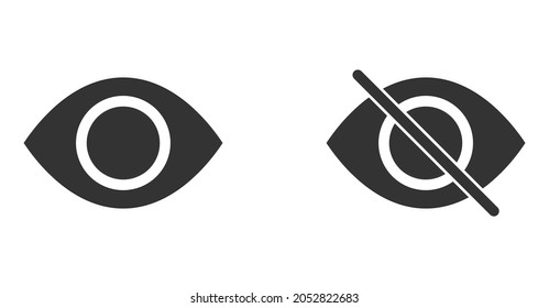 Hide and Unhide icon in trendy flat style. Isolated on white background