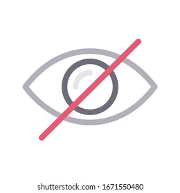 hide vector color line icon 