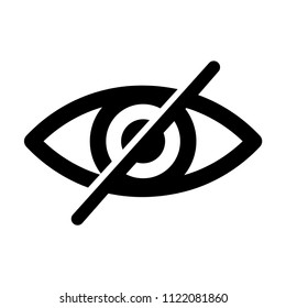 Hide vector icon, private eye symbol. Simple illustration for web or mobile app