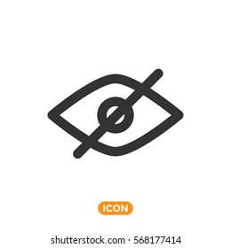 Hide Vector Symbol. Closed Eye