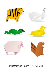 hi-detail vector of origami of animals. See my portfolio for other origami image