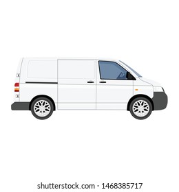 Hi-detailed Cargo Delivery Van vector template. Mockup Template for Branding and Corporate identity design on transport. Realistic White Cargo Van.

