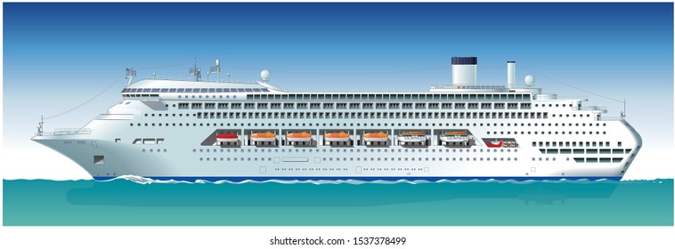 Hi-detailed cruise ship. Available EPS-10 vector format sparated by groups and layers for easy edit