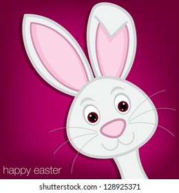 Hiding Easter Bunny card in vector format.