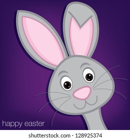 Hiding Easter Bunny card in vector format.