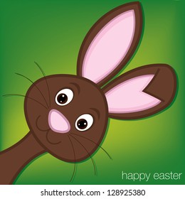 Hiding Easter Bunny card in vector format.