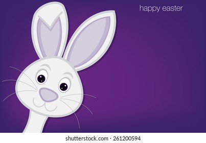 Hiding Easter Bunny card in vector format.