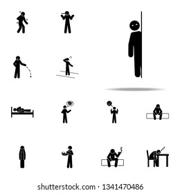 hiding, man icon. Negative Character icons universal set for web and mobile