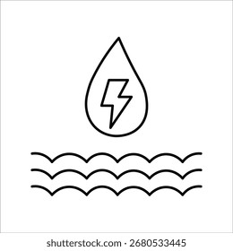 Iconos de poder hidro. Vector de línea simple