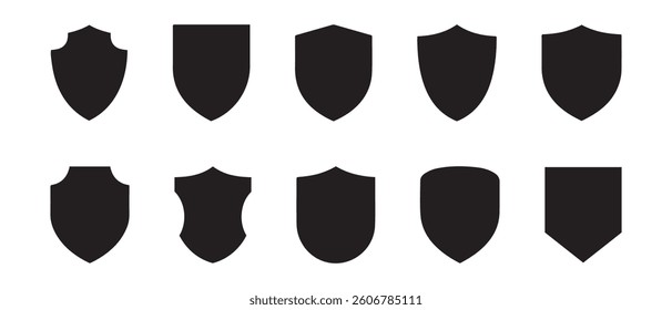 hield vector set line black vector design illustrator.