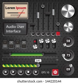 Hi-End User Interface Elements for audio player and website