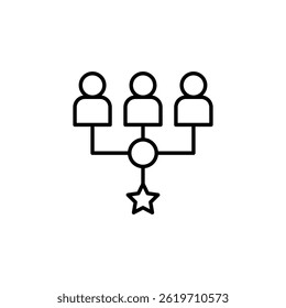 Hierarchical business structure with a central point leading to recognition - Powered by Shutterstock - Get 15% off with code: PIKWIZARD15