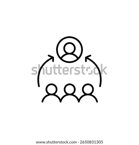 Hierarchical Communication Among Team Members Displayed As A Linear Icon