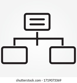 Hierarchical graph structure line icon.