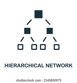 Hierarchical Network flat icon. Colored element sign from networking collection. Flat Hierarchical Network icon sign for web design, infographics and more.