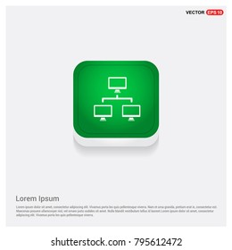 Hierarchical network icon Green Web Button