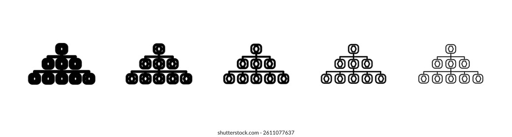 Hierarchical order icon Symbol mark in Outline style