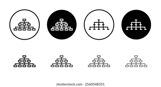 Hierarchical order icon Thin line flat illustration