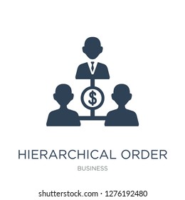 hierarchical order icon vector on white background, hierarchical order trendy filled icons from Business collection, hierarchical order vector illustration