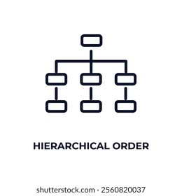 hierarchical order outline icon. Linear vector from business concept. Thin line hierarchical order icon isolated on white background