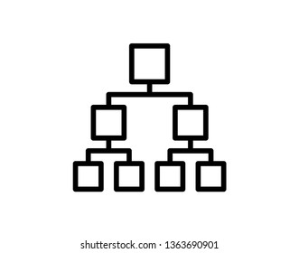 Hierarchical order outline icon. Hierarchical structure icon flat line symbol. Vector illustration