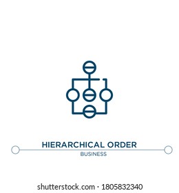 icono de línea vectorial de orden jerárquico. Ilustración de elemento simple. icono de esquema de orden jerárquico a partir del concepto de negocio. Se puede usar para web y móvil
