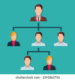 Hierarchical Organization Structure Vector Illustration