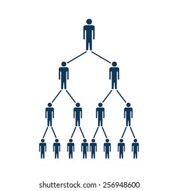 Hierarchical Pyramid of Human Icons. Vector Layout for Business Structure, Teams and Network Charts. Ideal for business presentations, infographics, management diagrams, or educational content. 