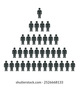 Hierarchical Pyramid Infographic with Human Icons in Levels