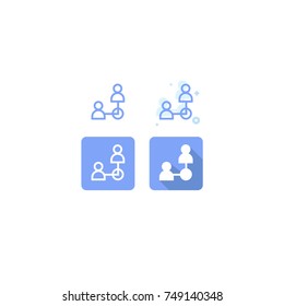 Hierarchical structure blue icon on white background. vector illustration. Symbols. log. web. design. Business. meeting. team. success. goal