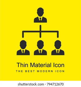 Hierarchical structure bright yellow material minimal icon or logo design