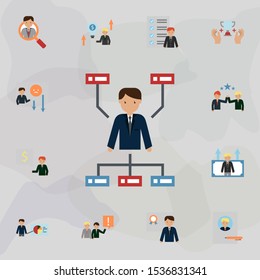 Hierarchical structure color icon. Universal set of business for website design and development, app development