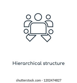 Hierarchical structure concept line icon. Linear Hierarchical structure concept outline symbol design. This simple element illustration can be used for web and mobile UI/UX.