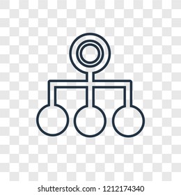 Hierarchical structure concept vector linear icon isolated on transparent background, Hierarchical structure concept transparency concept in outline style