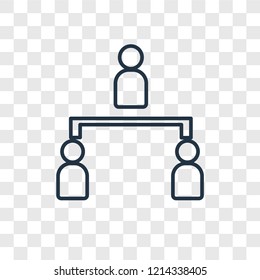 Hierarchical structure concept vector linear icon isolated on transparent background, Hierarchical structure concept transparency concept in outline style