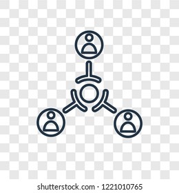 Hierarchical structure concept vector linear icon isolated on transparent background, Hierarchical structure concept transparency concept in outline style