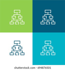 Hierarchical structure green and blue material color minimal icon or logo design